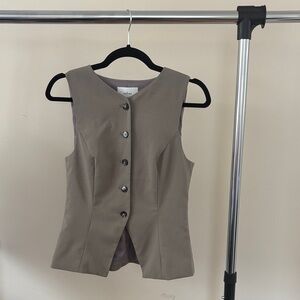 Aritzia Regal Vest Taupe Wilfred